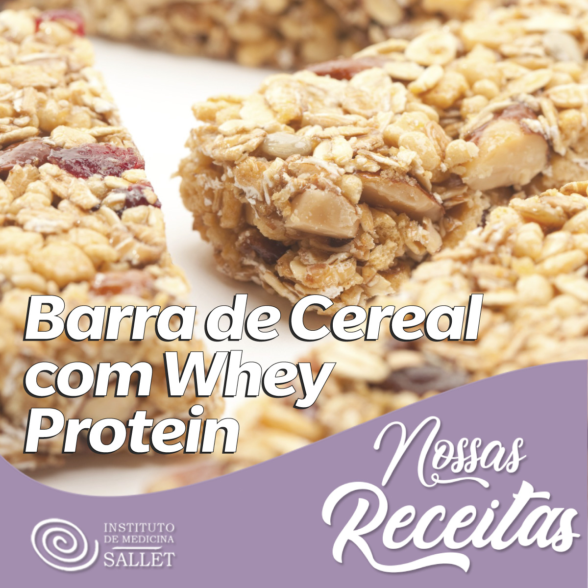 foto indicativa da receita de barra de cereal com whey protein