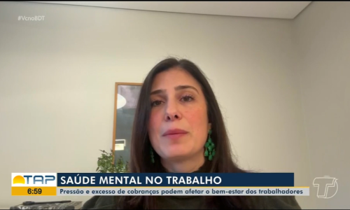 Psicóloga Beatriz Alaga Pini fala sobre saúde mental no trabalho em reportagem do Bom Dia Tapajós